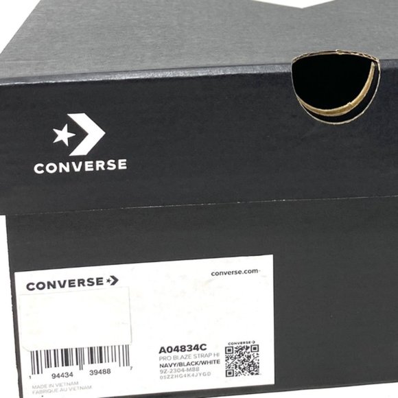 Converse Pro Blaze Strap Leather Sneakers High Top Navy Casual Women Kid A04834C - Picture 8 of 9